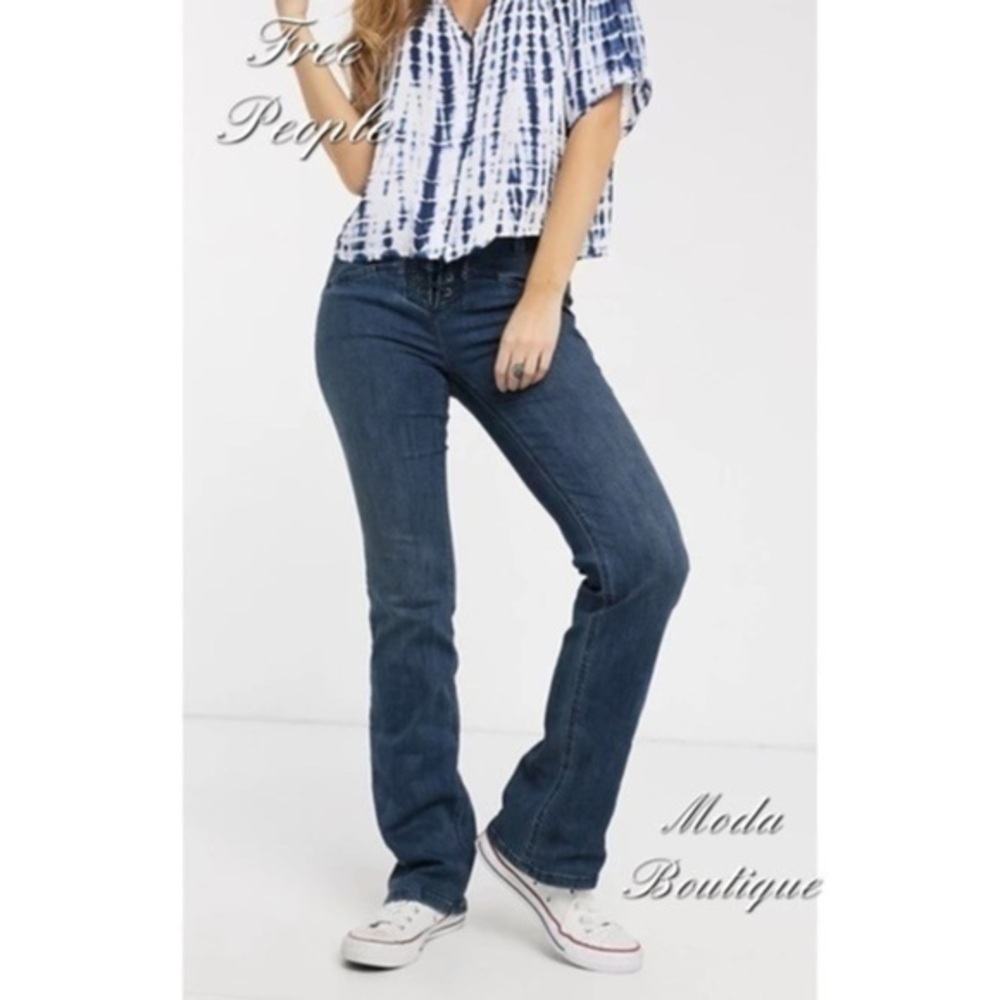 Free People eva lace up bootcut jeans